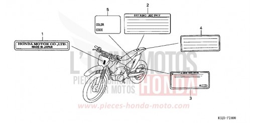 ETIQUETTE DE PRECAUTIONS CRF100F5 de 2005
